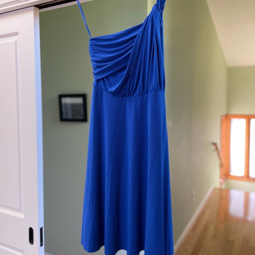 Royal Blue Ann Taylor 1-Shoulder Bridesmaid Dress
